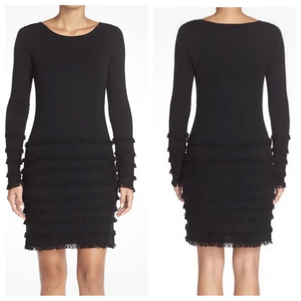 Trina Turk Fringed Sweater Dress